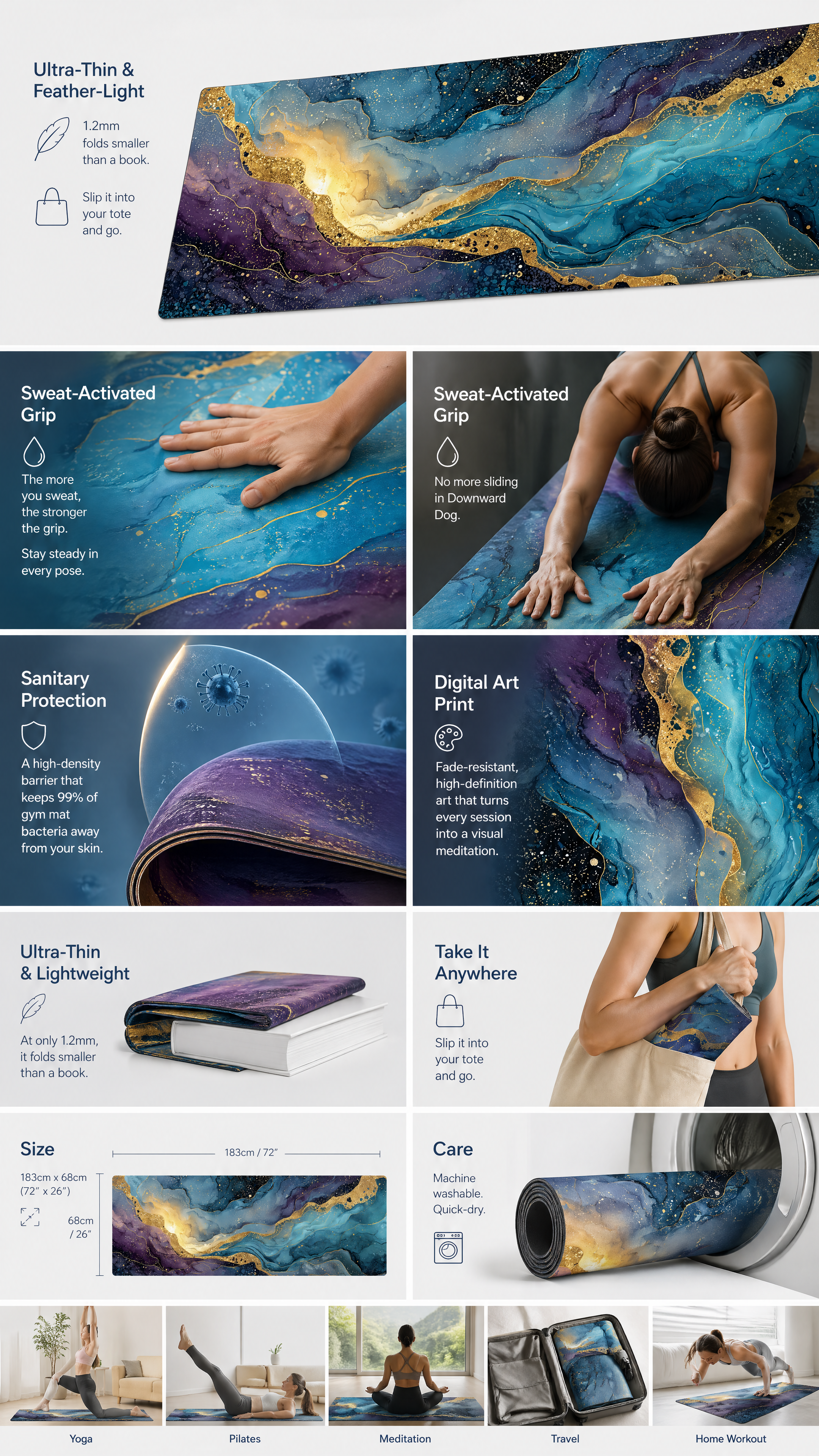 Vela™ Cosmic Nebula Art Travel Yoga Towel - Ultra-Light & Non-Slip